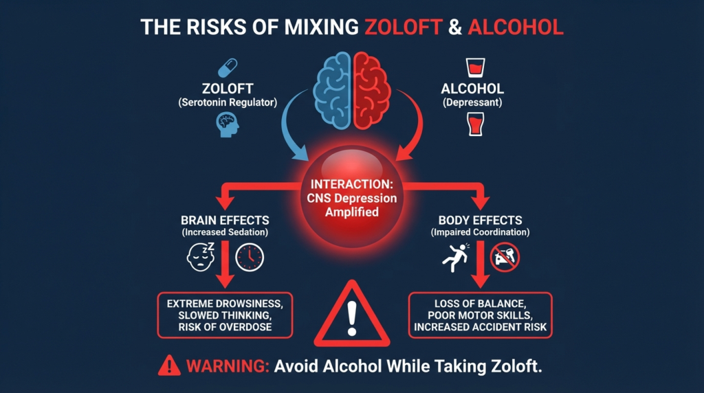 mixing zoloft and alcohol