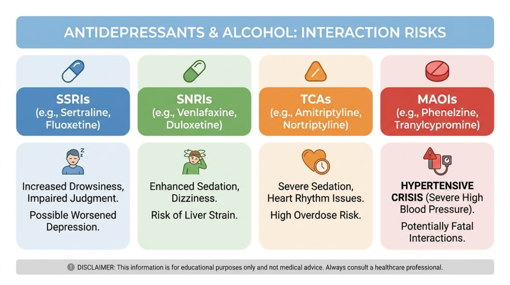 effects of alcohol and antidepressants