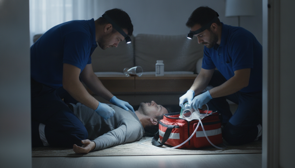 Valium and Alcohol: What Happens When You Mix Them 1 Paramedics treating suspected Valium and alcohol overdose with respiratory depression