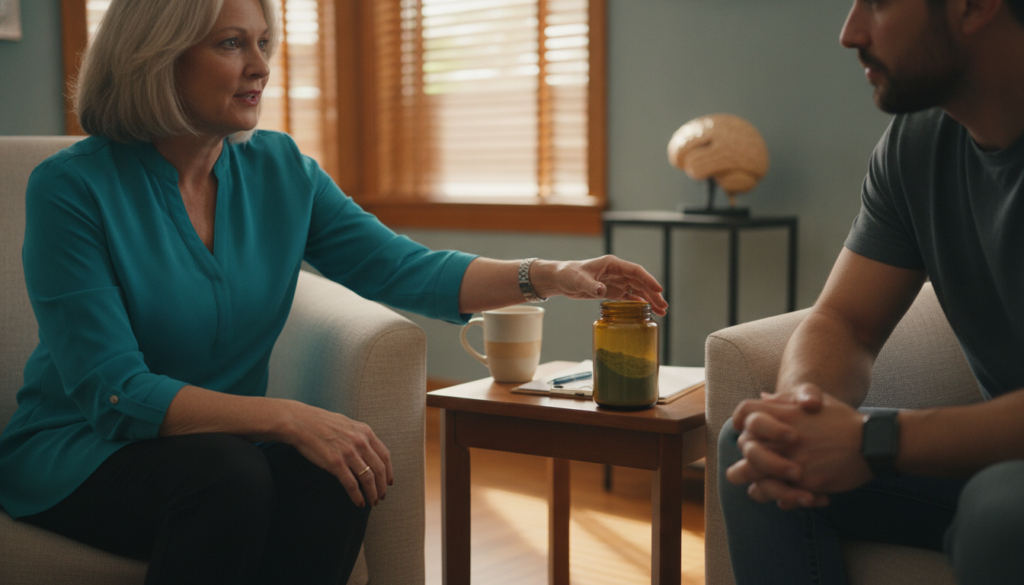Tennessee's Kratom Ban Could Signal What's Next for Georgia and Other States 4 Clinician discussing kratom and 7-OH use with patient in Georgia