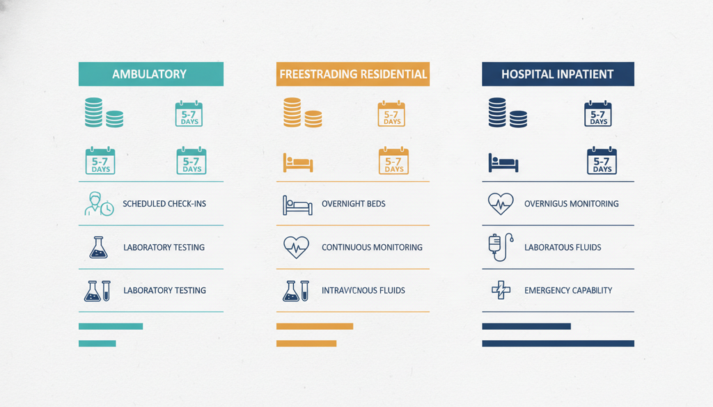 How Much Does Drug and Alcohol Detox Cost in 2026? 1 Comparison of outpatient, residential, and hospital medical detox cost and services