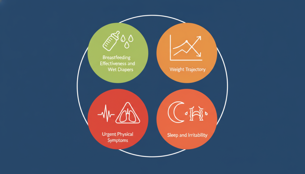 Adderall and Breastfeeding: Safety, Risks, and What to Ask 2 Infographic of infant feeding, weight, sleep, and irritability warning signs