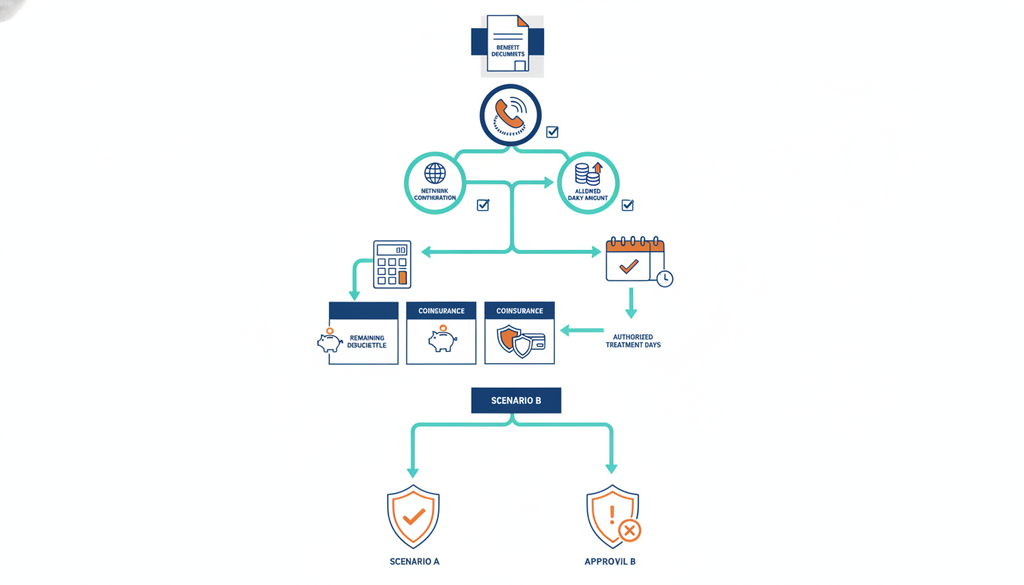 PHP cost estimate checklist with insurance benefits and authorized days