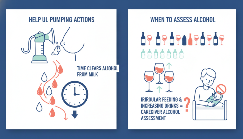 Breastfeeding and Drinking Alcohol: How Long to Wait 2 Pumping, alcohol assessment, and safe sleep guidance while breastfeeding